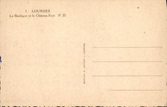 CPA Lourdes La Basilique et le Chateau Fort 