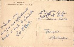 CPA Lourdes La Basilique vue du Chateau Fort 