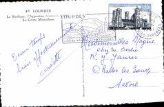 CPA Lourdes La Basilique l'Apparition 