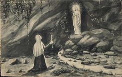 CPA Lourdes L'Apparition 