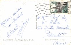 CPA Lourdes La Vierge de la Grotte 