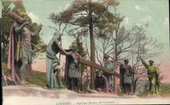 CPA Lourdes Septieme Station du Calvaire 