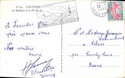 CPA Lourdes La Basilique et le Pic du Jer 