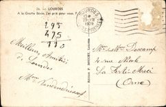 CPA Lourdes A la Grotte Benie j'aie prie pour vous 