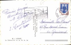 CPA Lourdes Le Chateau Fort et le Pic du Jer 