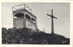 CPA Lourdes L'Observatoire et la Croix du Pic du Jer 