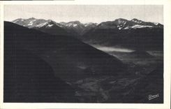 CPA Lourdes La Vallee d'Argeles et les Pyrenees vues du Pic du Jer 