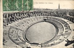 CPA Arles vue interieure des Arenes 