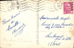 CPA Marseille B du R le Fort Saint Jean et la Cathedrale de la Major vus des Jardins du Pharo 