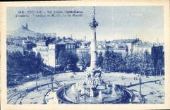 CPA Marseille la Place Castellane Fontaine Cantini de N D de la Garde 