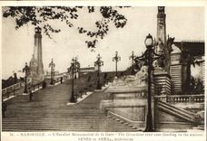 CPA Marseille l'Escalier Monumental de la Gare Senes et Arnal architectes 
