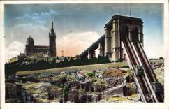 CPA Marseille Ascenseur de Notre Dame de la Garde 