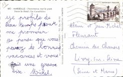 CPA Marseille Panorama sur le Port Dans le fond la Canebiere Bateaux