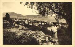 CPA Cote d'Azur Artistique Nice Entre les Fleurs et les Oliviers 