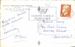 CPA Principaute de Monaco le Rocher vue prise de l'entree des Grottes du Jardin Exotique 