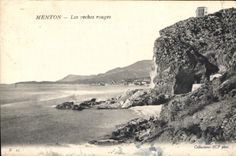CPA Menton les roches rouges 