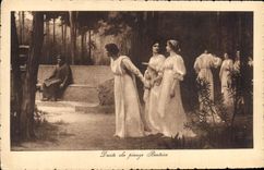 CPA Dante che pianye Reatrice 