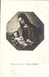 CPA Primitif Italien Vierge et Enfant 