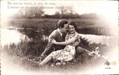 CPA Du Soir au Matin je reve de vous l'amour est un songe infiniment doux Femme