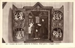 CPA Musee de Cluny Catherine de Medicis Email peint Limoges XVIs 