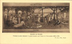 CPA Musee de Rouen Peinture murale decrant le grand escalier par Puvis de Chavannes 
