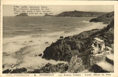CPA Cote d'Emeraude Rotheneuf les rochers Sculptes lucifer defiant les Flots 