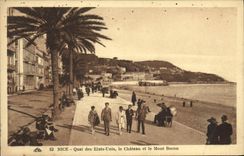 CPA Nice Quai des Etats Unis le Chateau et le Mont Boron 