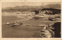 CPA Cote d'Azur Artistique Nice Promenade au Mont Boron Bateau