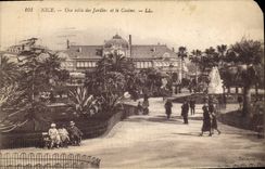 CPA Nice Une allee des Jardins et le Casino 