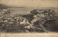 CPA Principaute de Monaco Monte Carlo la Condamine et le Rocher de Monaco 