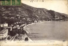 CPA Vue de Garavan Alpes Maritimes et la Frontiere italienne 