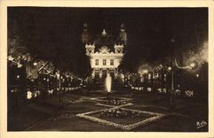 CPA Monte Carlo la nuit Le Casino et les Jardins 