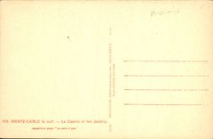 CPA Monte Carlo la nuit Le Casino et les Jardins 