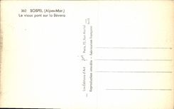 CPA Sospel Alpes Mar Le vieux pont sur la Bevera 