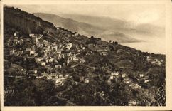 CPA Roquebrune Le Village vu de la Grande Corniche 