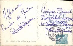 CPA Menton Vue generale de la Frontiere 