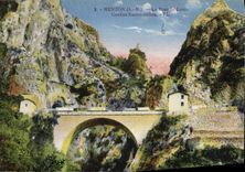 CPA Menton AM Le Pont St Louis Confins franco italien 