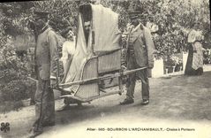 REPRO Foklore Allier Bourbon L'Archambault Chaise a Porteurs 