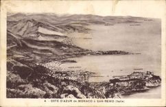 CPA Cote d'Azur de Monaco a San Remo Italie 