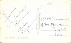 CPA Menton La Vieille Ville Bateau