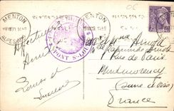 CPA Mentone Grimaldi Ventimiglia Ponte San Luigi Frontiera Italo Francese 