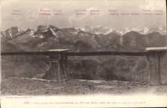 CPA Vue prise de l'Observatoire du pic du midi sur la Chaine Centrale 