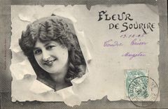 CPA Fleur de Sourire Femme
