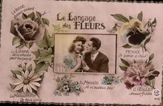 CPA Le Langage des Fleurs Femme