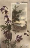 CPA Bon Souvenir Fleurs