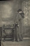 CPA L'Attente Femme