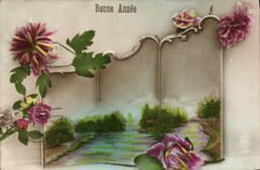 CPA Bonne Annee Fleurs