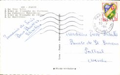 CPA Souvenir de Paris Tour Eiffel Sacre Cœur Montmartre