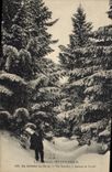 CPA Le Cantal Pittoresque Le Lioran en Hiver Un Sentier a travers la Foret 
