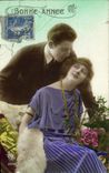 CPA Bonne Annee Femme